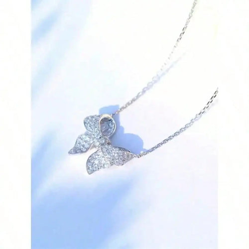 Cubic Zirconia Bow Pendant Necklace